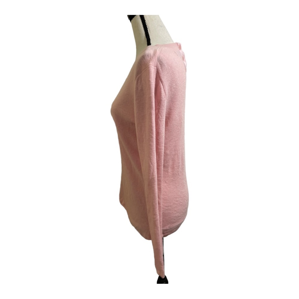Banana Republic womens merino wool sweater 1/2 button back. Pink size Large - Picture 6 of 10